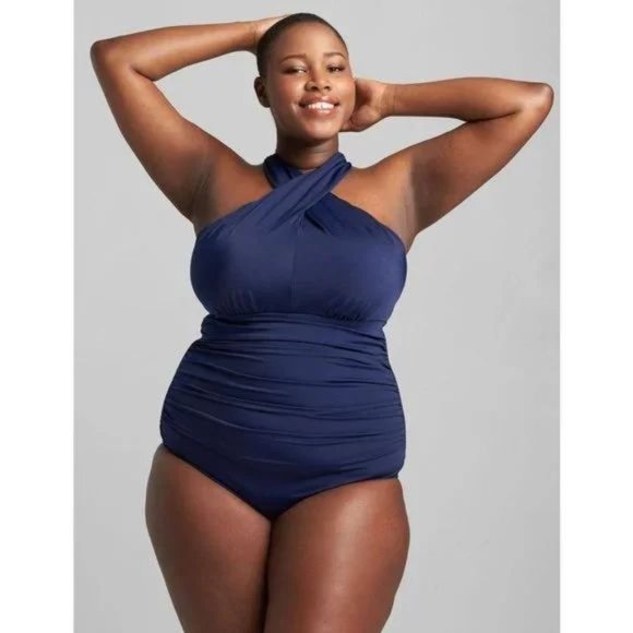 Lane Bryant Other - Lane Bryant Cacique No Wire Crossover Neck One Piece Swimsuit 20